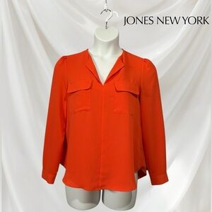 NEW, Jones New York Signature, Utility Blouse, Size M, Orange